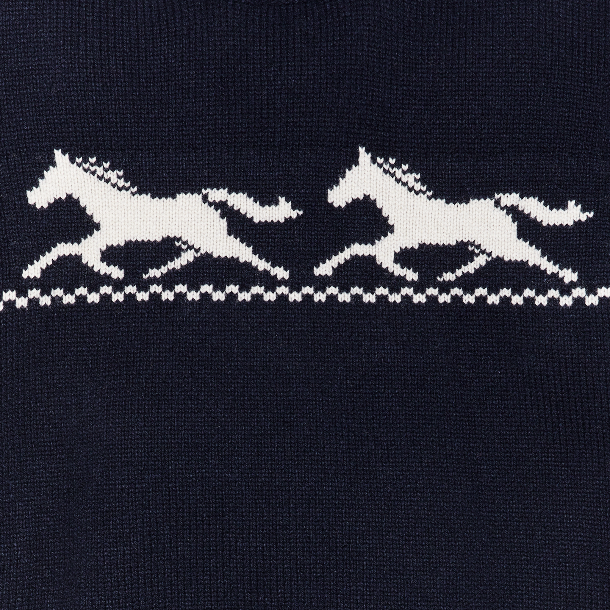 Women's Wool Crewneck Sweater - Navy / Horse - Image 4