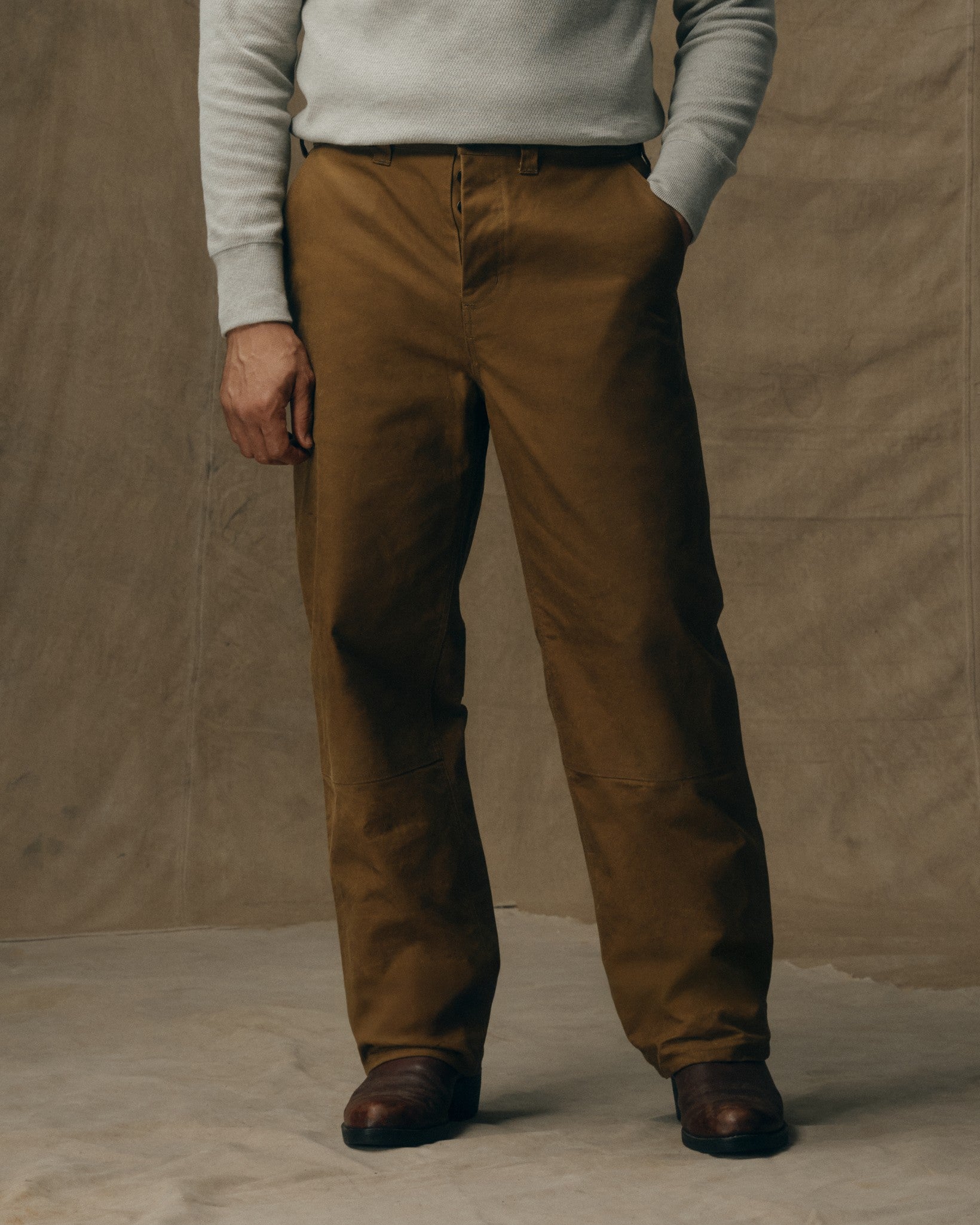 Oil Finish Double Tin Cloth Pants - Dark Tan