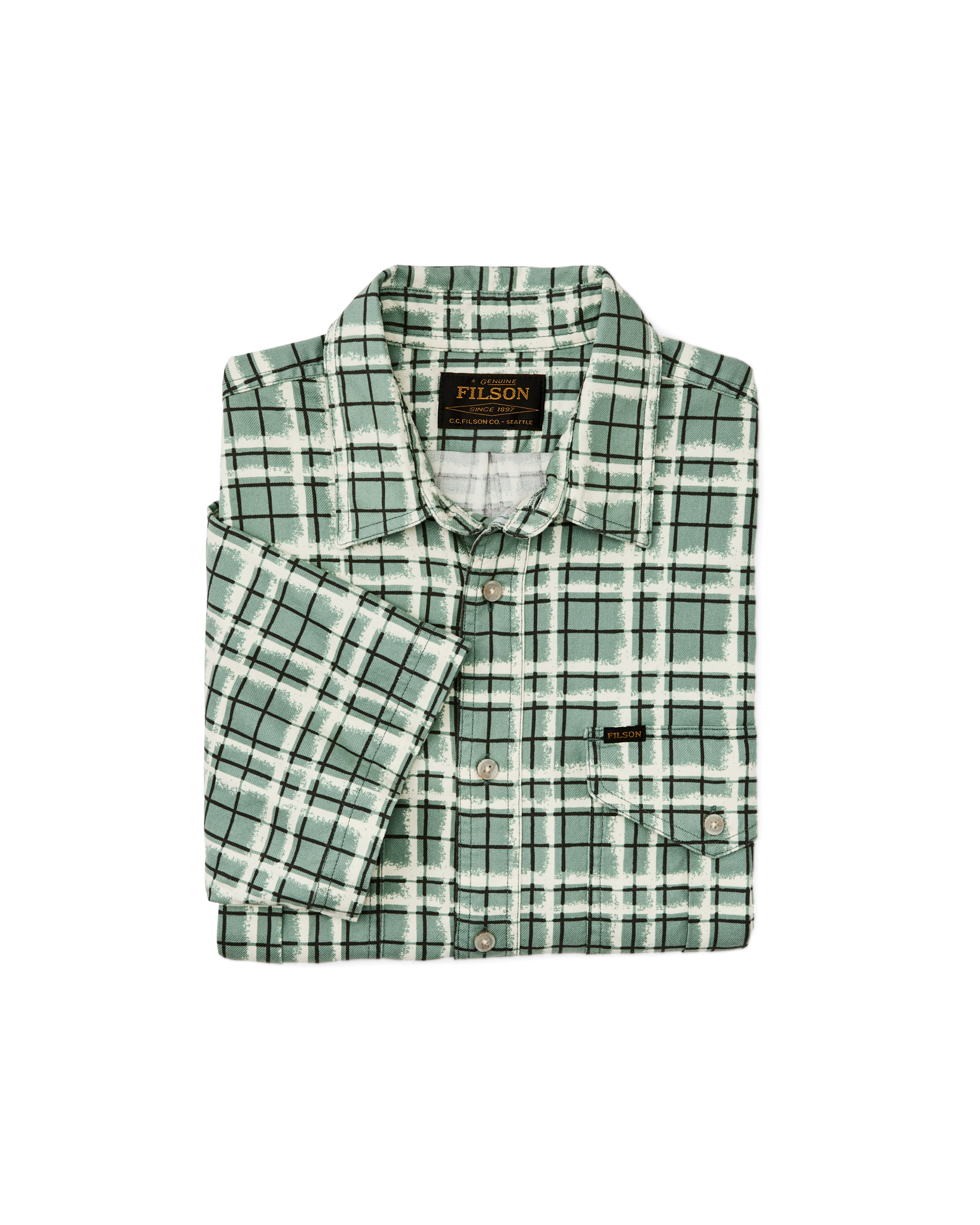 Short Sleeve Lightweight Alaskan Guide Shirt - Deep Sea / Speckle Plaid - Image 3
